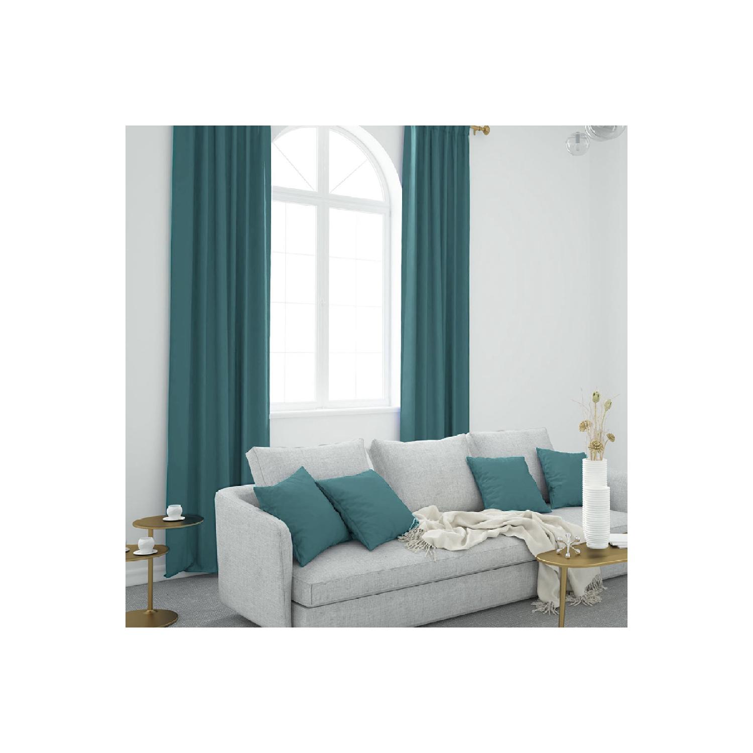 

Одиночное шитье занавеса фонда цвета петролеума крыла прямо гофрированное Экстрафор 100 x 250