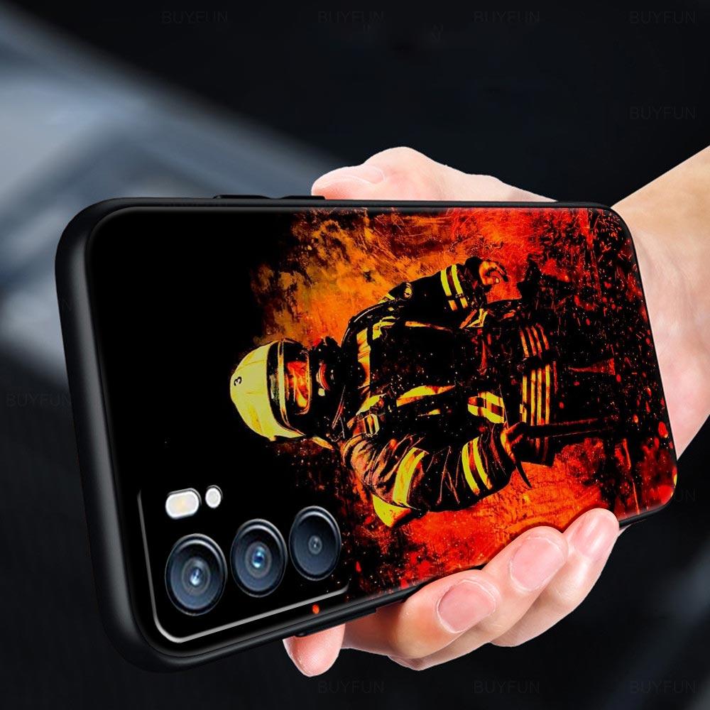 Firefighter Heroes Fireman Phone Case For Oppo A54 Reno7 SE Reno6 Pro Plus 5G Find X5 A53 A52 A9 2020 A95 A16 A76 A74 A15 Cover