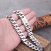 Wikinger Guss Kubanische Kette Herren Dünnes Edelstahl Armband und Halskette Polierte Kette Vierseitig geschliffen Geschenk für Freund