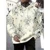 Men's Oversized 3D Print Flower Hoodie Streetwear Pullover Hooded Sweatshirt Scenery Motif Casual Fashion