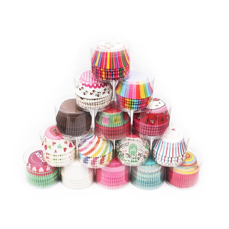 100 ks/sada Papírové košíčky na muffiny a cupcakes Kulaté Pečení Muffinový košíček Jednorázový