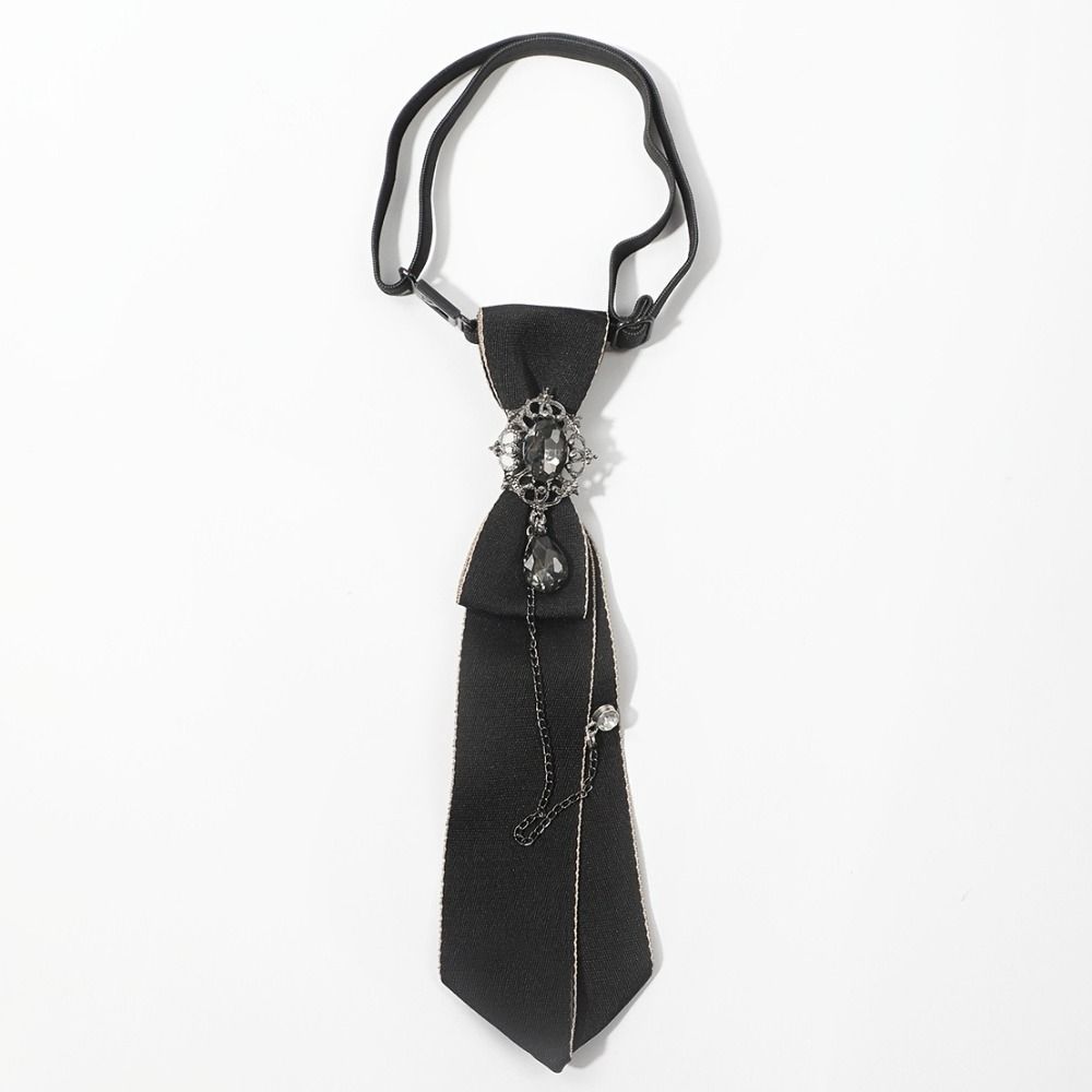 Choker Bow Tie Geometric Pre-tied Tie Y2K Zinc Zinc Alloy Rhinestone Necktie  Uniform Decoration