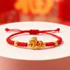 Golden Jewelry Zodiac Bracelet Braided Red Thread Rope Lucky Bracelet Feng Shui Amulet  Party Gift