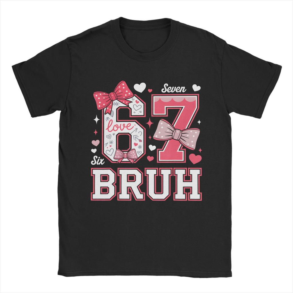 Casual T Shirt Summer Six Seven 6 7 Meme Dabbing Heart Valentines Hip Hop T Shirts  100 Cotton Tshirt for Mens Y2K Top Tees