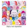 50pcs Cartoon Octopus Waterproof Stickers for Suitcase, Scooter, Computer, Tablet, and More