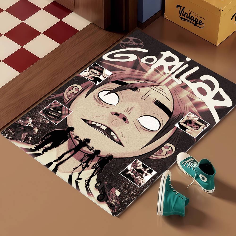 Virtual Anime Rock Band Gorillaz Floor Mat Rectangle Anti-slip Home Soft Badmat Front Door Indoor Outdoor Mat Hotel Decor Mat