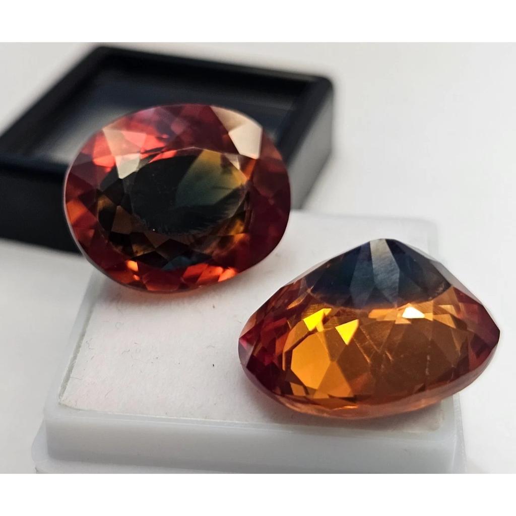 39-40 Ct Natural Pitambari Sapphire For Earrings Oval Cut Pair Gemstone