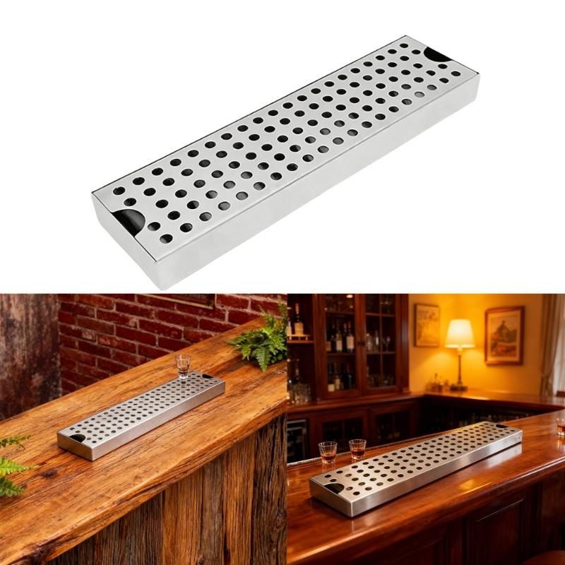 Portable Stainless Steel Drainer for High Traffics Restaurants Drip Tray Draining Rack for Coffee Shop Utensils