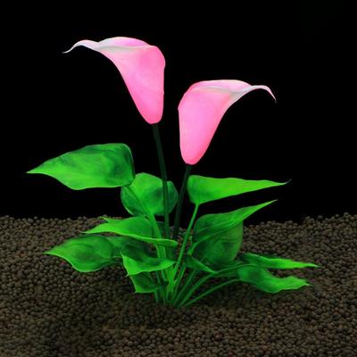 Lifelike Fake Plasitc Pink for Fish Tank Decor Aquatic Flower Water Grass Lotus Ornaments Artificial Lotus