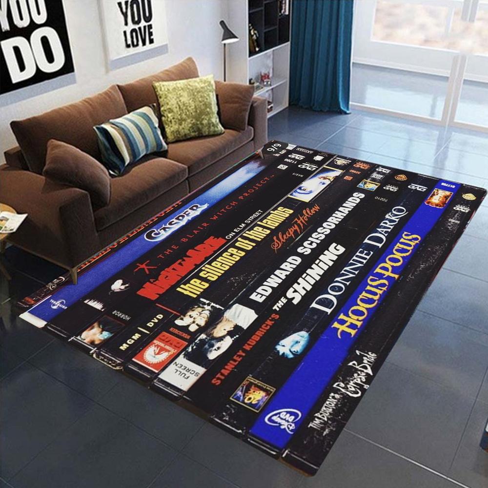 Creative Retro Horror VHS Area Rugs Anti-slip Carpets for Living Room Sofa Decor Man's Bedroom Popular Rug Sofa Floor Mat Room