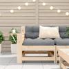 Garden Sofa with Armrests and Cushions Solid Pine Wood