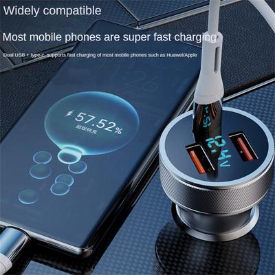 Autotelefoonoplader 72w Duurzaam Draagbaar Praktisch Multifunctioneel Auto-accessoires Mobiele Telefoonoplader Metaal Universeel