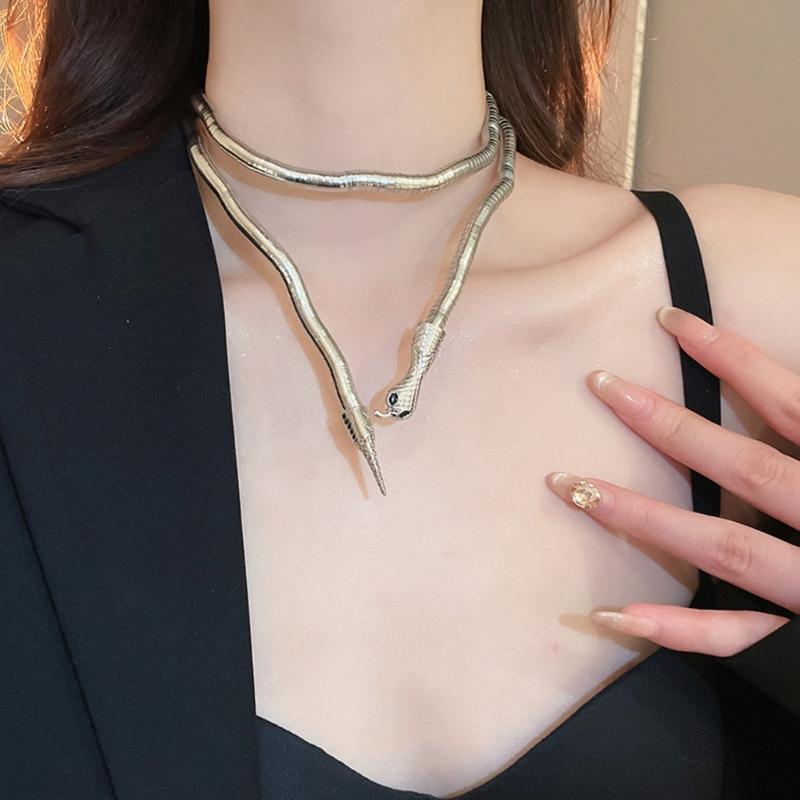 Unique Serpents Inspired Necklace Modern Snake Design Necklace Adornment For Those Who Love Unique Accessories