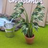 1/12 Dollhouse Simulation Monstera Green Plant Potted Dollhouse Home Decoration Micro Landscape Garden Bonsai Model