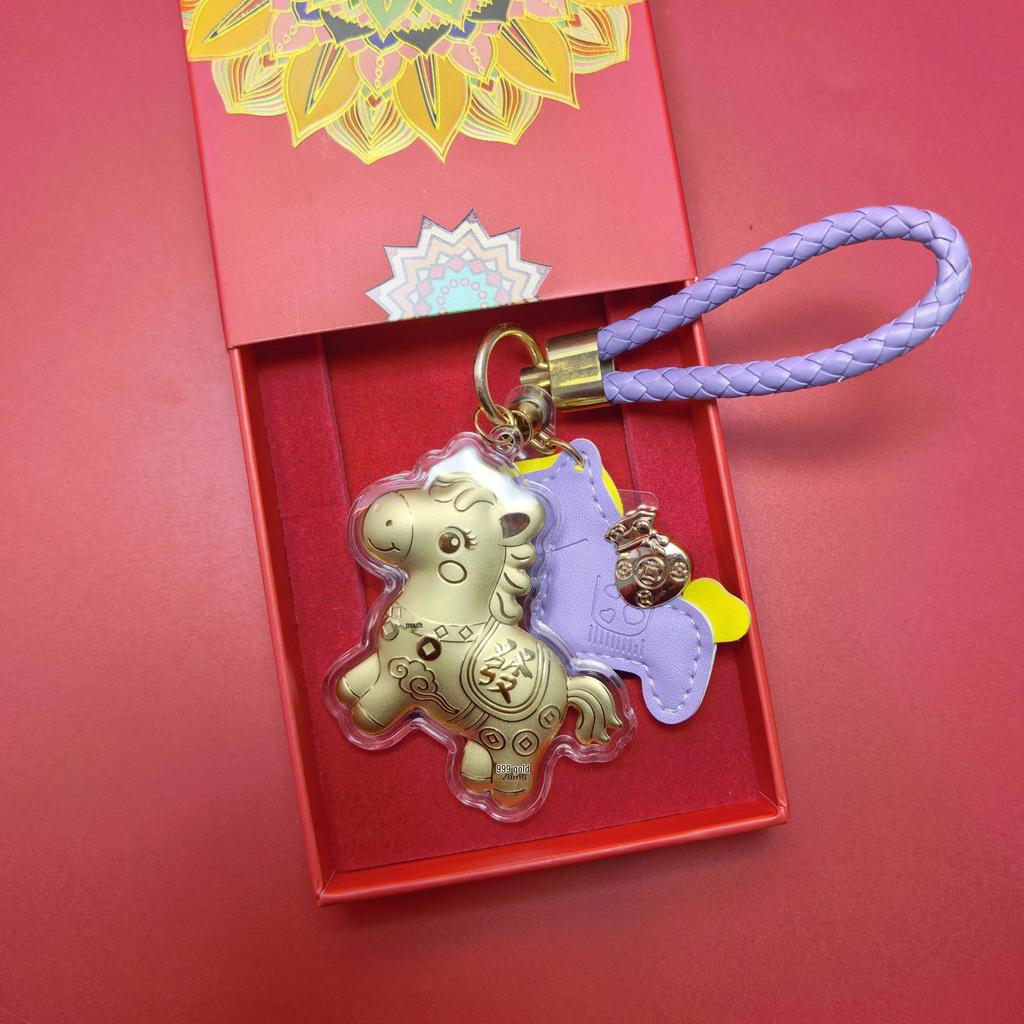 999 Reingold Jahr des Pferdes Handtaschenanhänger Schlüsselanhänger - Glücksgeschenk für Kunden