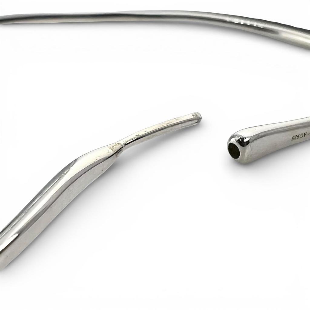 Great TIFFANY&Co. Pierce Elsa Peretti Open Heart Hoop Silver AG925 Women Used