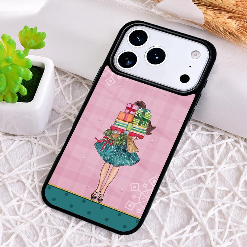 Christmas Girls Tree Gift Phone Case for iPhone 17 Air 16 15 11 12 14 13 Pro Max Shockproof Cover