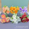 Artificial Silk Rose Bouquet Wedding Photography Prop Home Decor 5-Head Peony Style Floral Arrangement