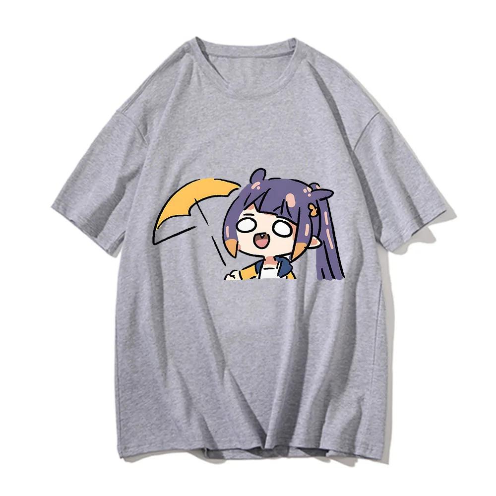 Ninomae Inanis Tako Tshirt 100% Cotton T Shirt Unisex Harajuku Manga Tees Kawaii Anime Clothes Summer Oversized O-neck Shirts