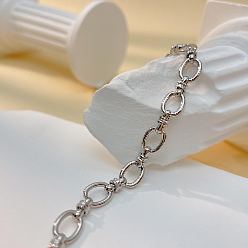 OPK Bracelet en acier titane simple pour femme