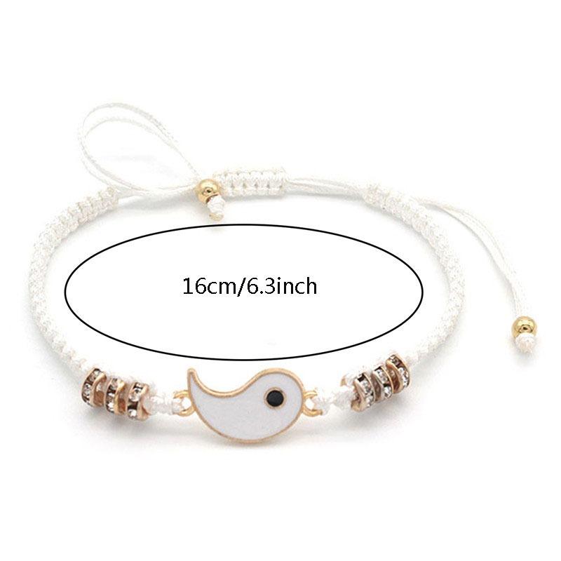 Couple Bracelet Chinese  Retro Tai Chi Gossip Banish Bad Luck Hand Woven Rope BFF Best Friend Friendship Jewelry