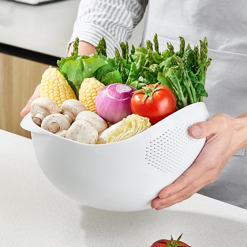 Thickened Plastic Kitchen Basket: Vegetable & Rice Washing Sieve
