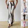 Women Fishtail Skirt Zebra Pattern Hip-Covering Maxi Skirt High Waist Office Lady Long Skirt Work Leisure Daily Wear