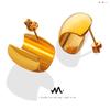 Gold-Plated Retro Half-Round Hollow Ear Studs - European & American Simple Summer Fashion Accessories