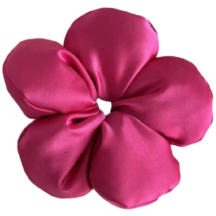 Geraffte Scrunchies 3D Blume Floral Haargummi Scrunchies Schwerlast