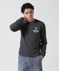 AVIREX Fade Wash Honeycomb Waffle Long Sleeve Size T-Shirt, Men's T-Shirt, L, 410, Charcoal, 783-5130010