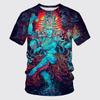 Moda Estiva Nuovi T-shirt Grafiche India Shiva Per Uomo Tendenza Casual Personalità Stampati Oversize Girocollo Manica Corta Magliette Top