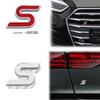 RGFU9 Car Accessories Metal S Grille Emblem Rear Trunk Body Badge Sticker For Ford ST LINE Focus Fiesta Ecosport Kuga Mondeo Everest