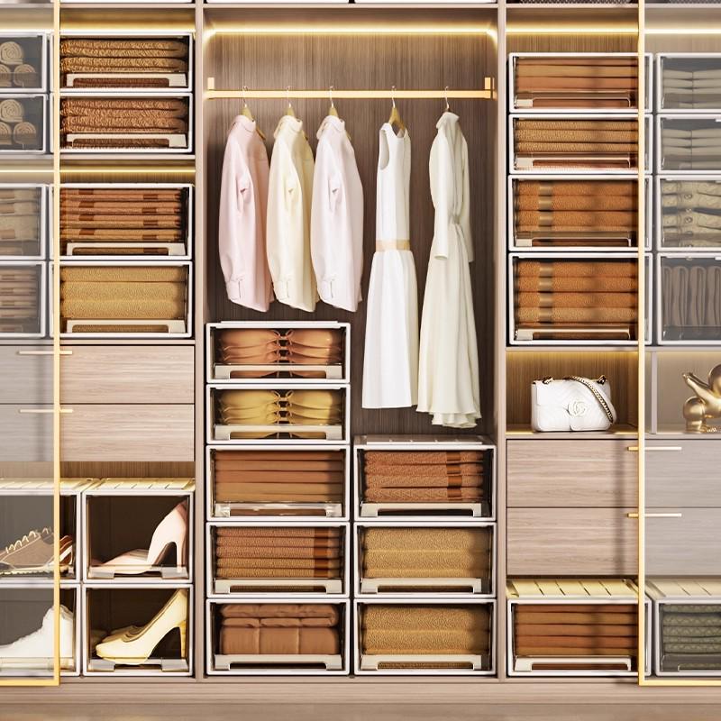 Schubladen-Kleiderschrank-Organizer: Staubdichte Kunststoff-Aufbewahrungsbox für Kleidung und Unterwäsche