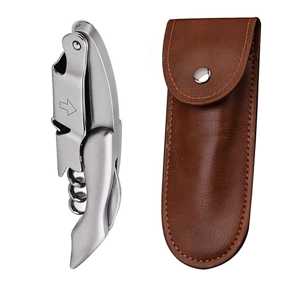 Wein- und Bieröffner, personalisierter Kellnerkorkenzieher aus Edelstahl mit Folienschneider