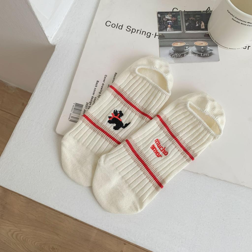 Ab Puppy English Socks Women'S Low-Top Pump Socks Fashionable And Comfortable Cotton Socks Cute Preppy Style Versatile Women'S Socks