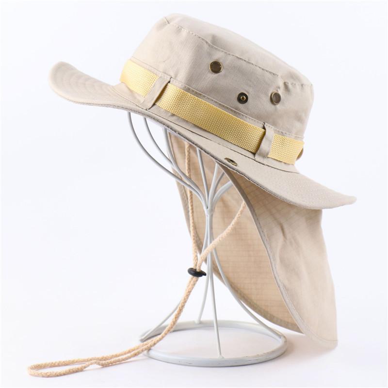 

Men s and women s outdoor sunscreen caps, neck protectors, devil hats, sunshade UV protection bucket hats, shawls, hiking hiking outdoor hats бежевый