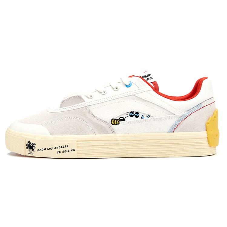 (WMNS) Li-Ning Steven Harrington x Ollie Skate Shoes  White Grey Red  Women s AETR004-1 EU 37⅔