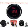 2 inch/52 mm Car Voltmeter Digital Blue/Red Led 12-24V Gauge Black Car Digital LED Display Voltage Gauge Voltmeter Round Panel