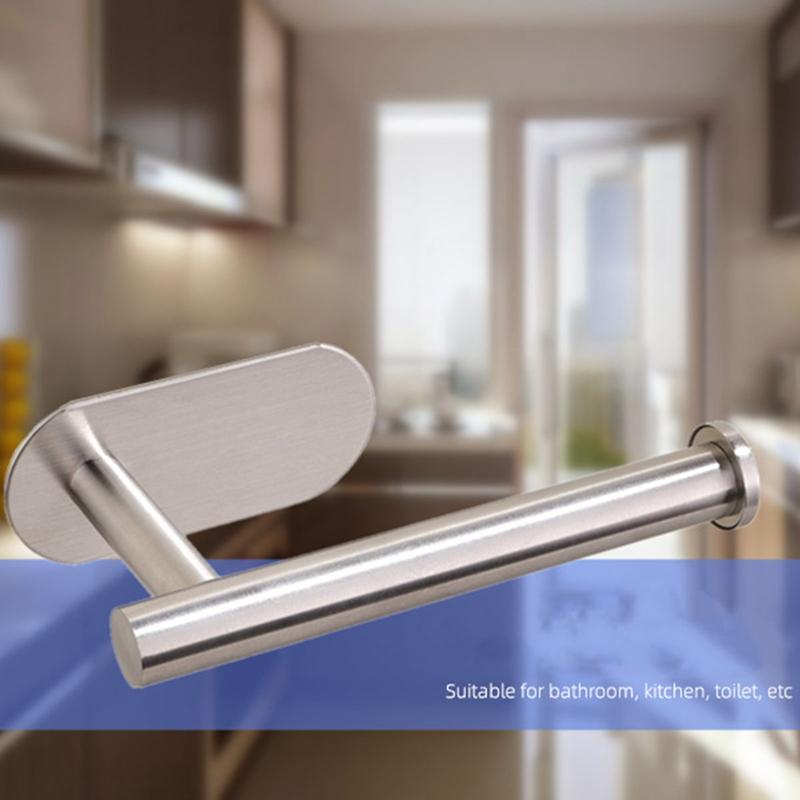 Selbstklebender Toilettenpapier-Handtuchhalter, Edelstahl, Wandmontage, kein Stanzen, Taschentuch-Handtuchrollenspender für Badezimmer, Küche