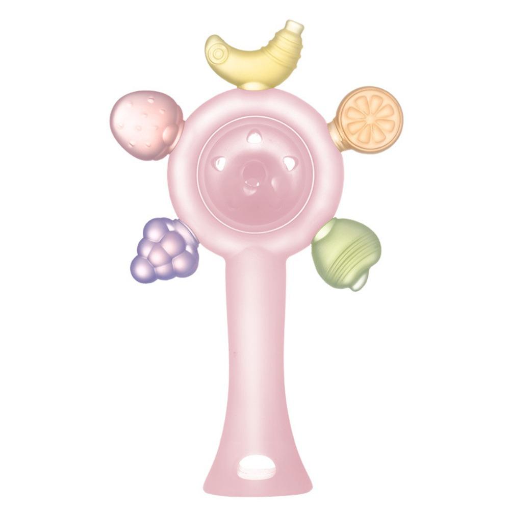 

Safe Teething Ring Soft Sensory Toys Anti-eating Rattle Toy Baby розовый