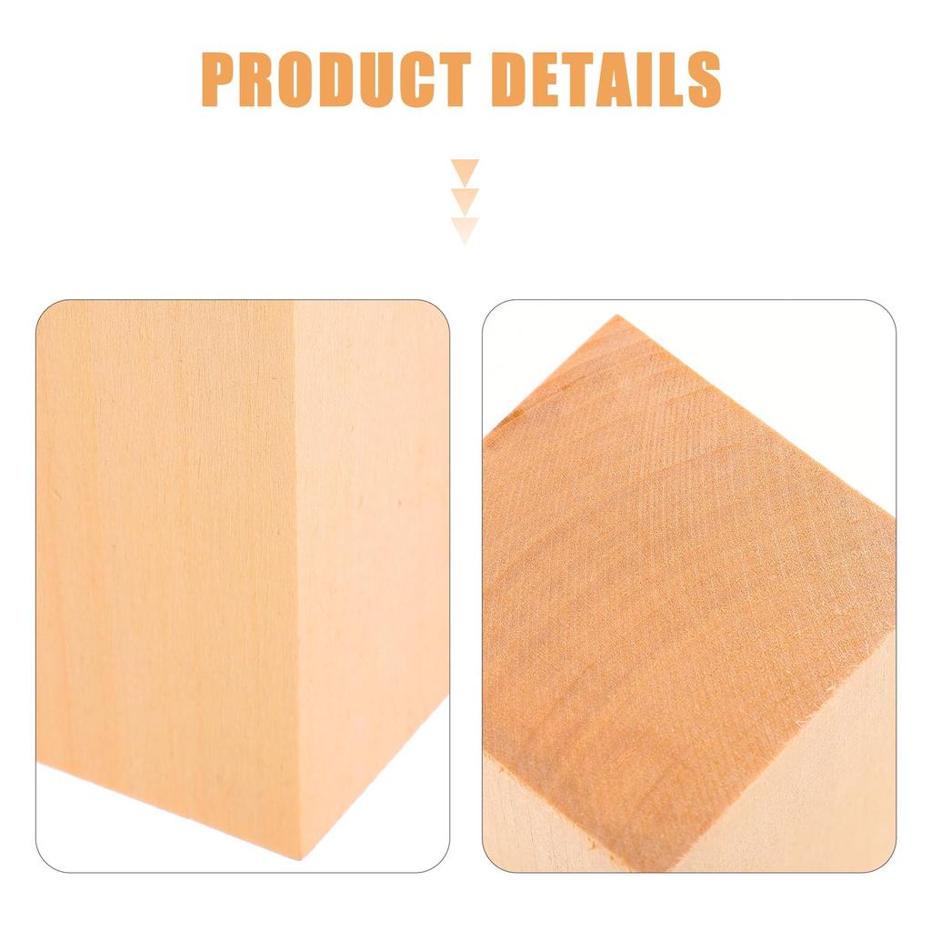 Artibetter Carving Wood Basswood Carving Wood Carving Square Timber Wood Carving Block Set of 3 Wood Premium Wood Crafts Carving Woodworking Printing