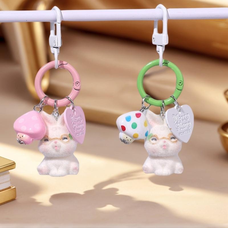Rabbit Keychain With And Heart-shape Unique Bag Charm Accessory For Women Girls