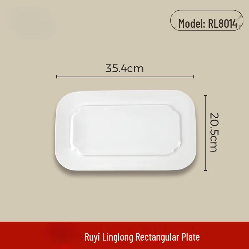 Wuhe A5 Melamine Ruyi Rectangular Serving Plate