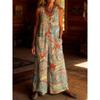 2026 Women's Vintage Summer Cotton and Linen Button Pocket Comfortable Sleeveless Casual One-piece Wide Leg Jumpsuit