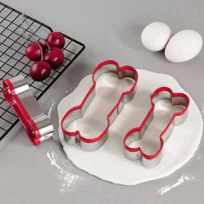 Dog Cookie Cutter Set with PVC Top Dog Bone & Paw Print Cookie Cutters Cute Animal Biscuit Cutter Pet Treat Mold