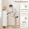 Space-Saving Shoe Cabinet, 4 Folding Drawers, Adjustable Shelves, White