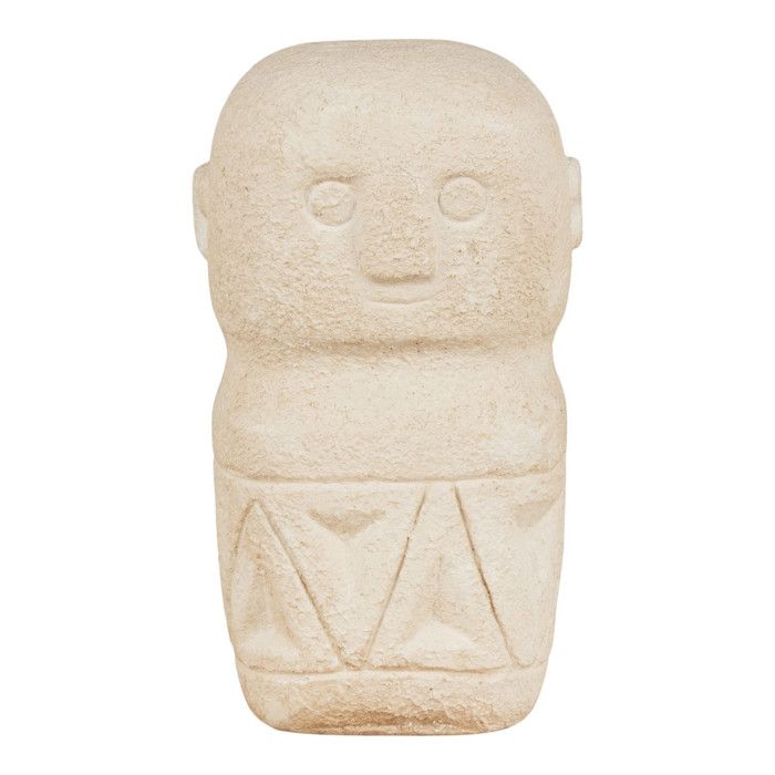 Dekorationsfigur aus beigem Zement 5,5 x 5,5 x 10 cm