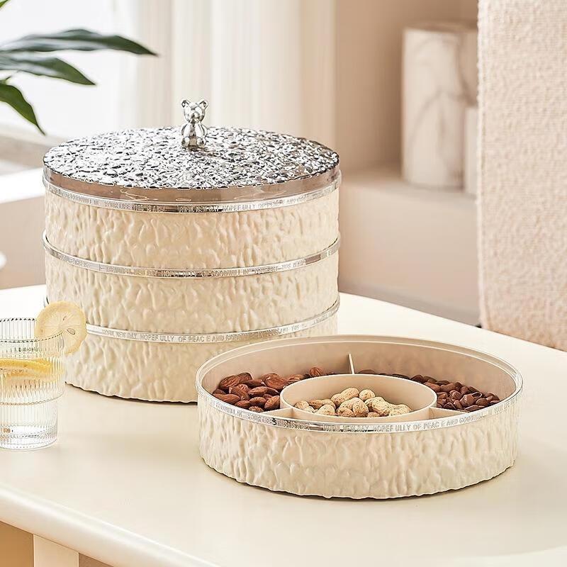 Miling Two-Tier Transparent Grey Snack & Fruit Plate