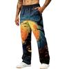 Men's Halloween Printed Sweatpants with Pockets Loose Fit Jogger Pants for Sports