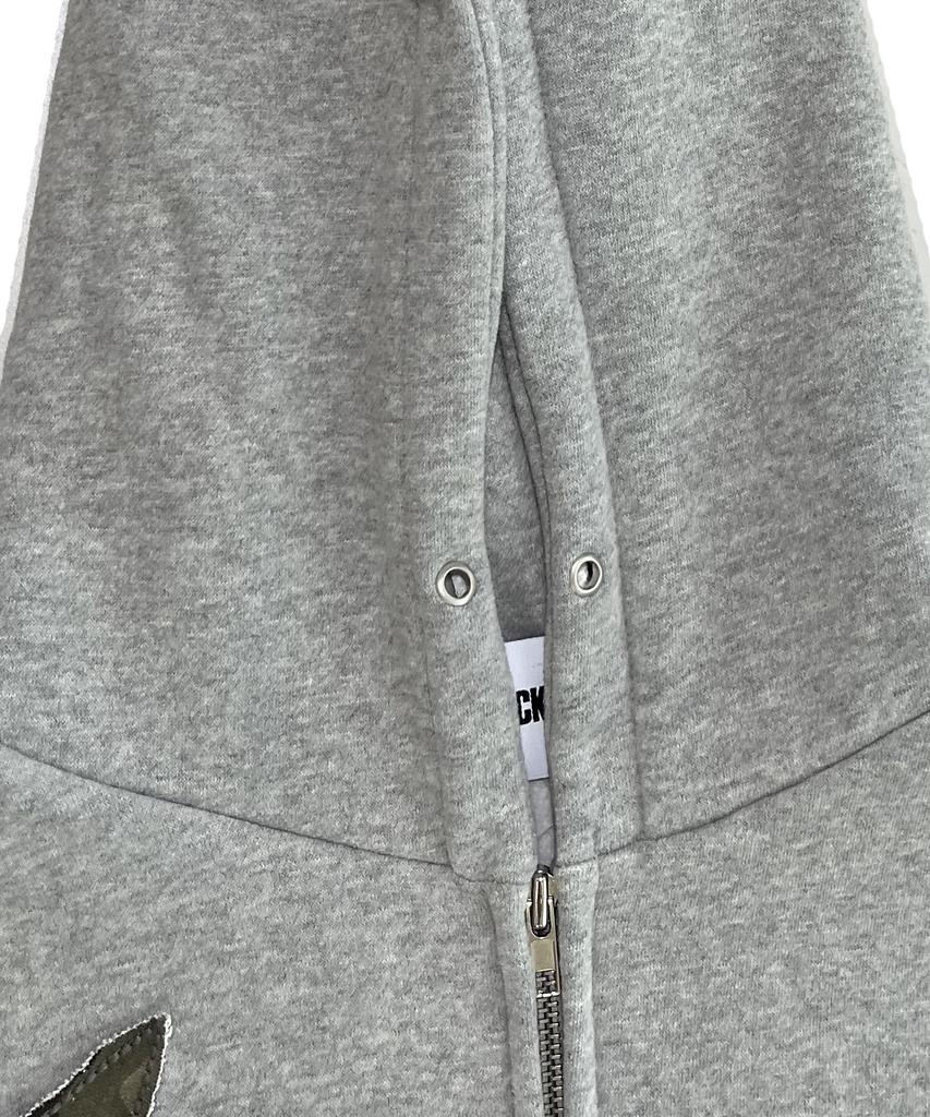 Sk8Er Rock Star Napping Sweat Hood Zip-Up ((Melange Gray))